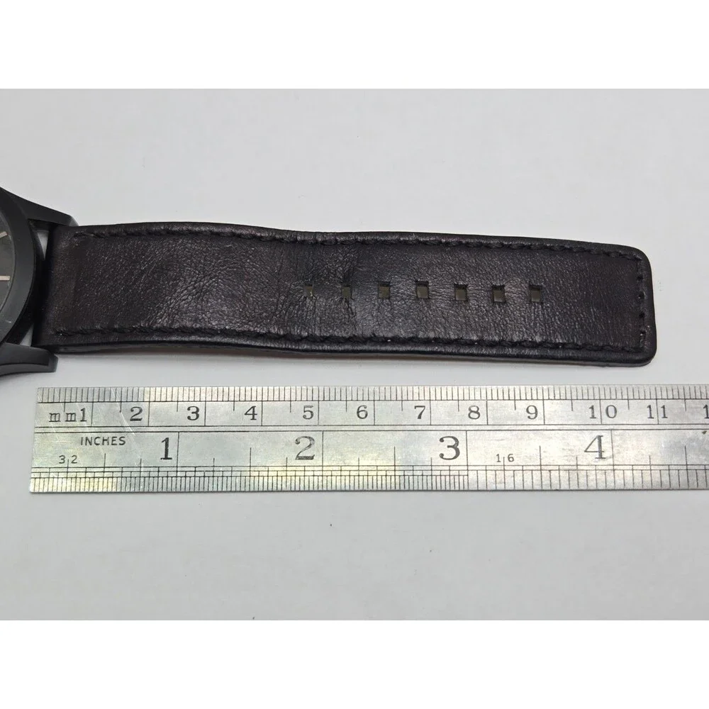 Lux Woods Boylan Black Woodgrain Minimalist 45mm Watch Mens Quartz New Battery